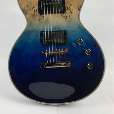 ESP E-II Eclipse Blue Natural Fade BM Burled Maple Electric Guitar + Hard Case B-Stock Made in Japan image 7