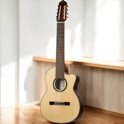Ortega RCE158RW-8 Performer Series 8-String Classical Guitar â€“ Nylon Strings, Solid European Spruce, gloss finish Indonesian Rosewood, gloss finish, Cutaway, w/ Pickup image 4
