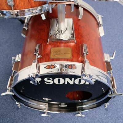 Sonor Signature Horst Link 18" - 10" - 12" - 14" Heavy Shells Bubinga drumkit from 1980's image 4
