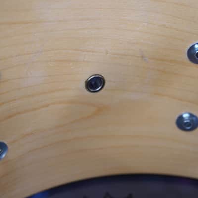 1970s USA Ludwig 6.5x14" Maple Snare Drum - Blue/Olive Badge - Gold Sparkle Wrap image 9