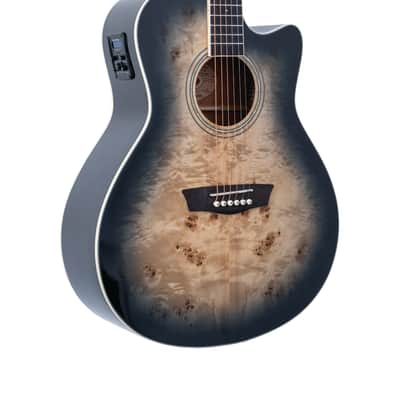 Washburn DFBDB | Deep Forest Burl Dreadnought Acoustic Guitar, Black Fade image 3