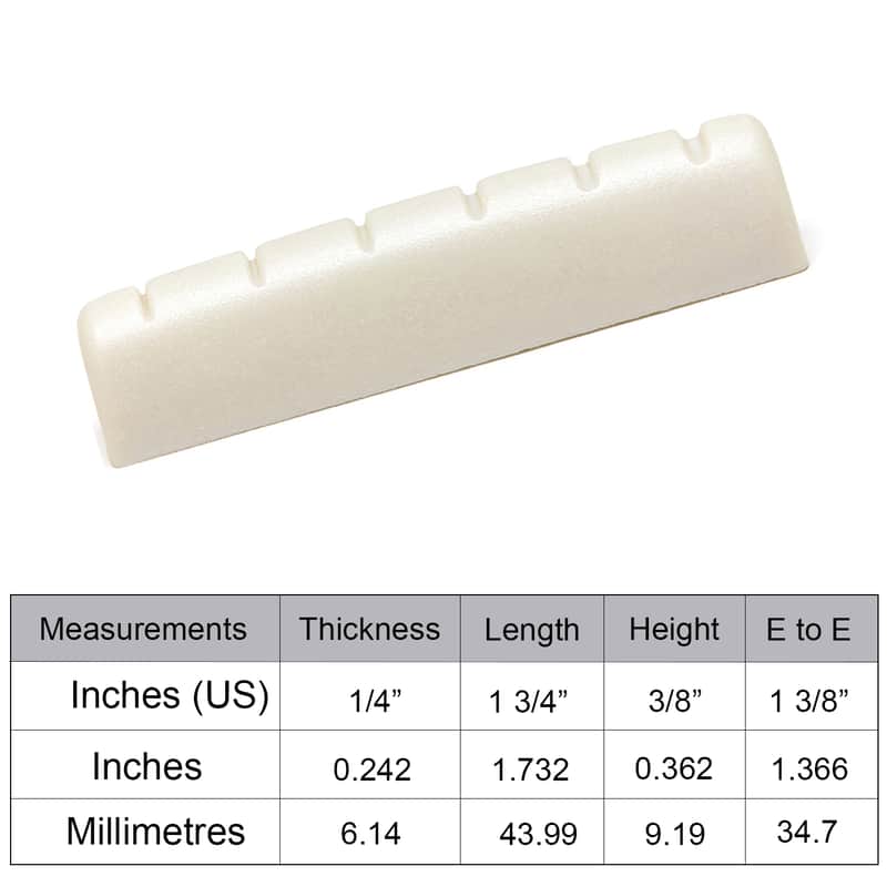 Graph Tech PQ-6060-00 TUSQ 1-3/8" E-to-E Slotted Epiphone-Style Guitar Nut image 1