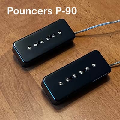 Good Land Pickups: Pouncers P-90 Alnico 2- Soapbar Black Set image 1