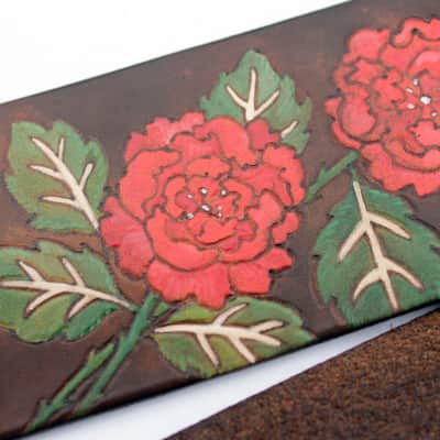 burnyblack custom guitar bass strap leather - rose brown image 12