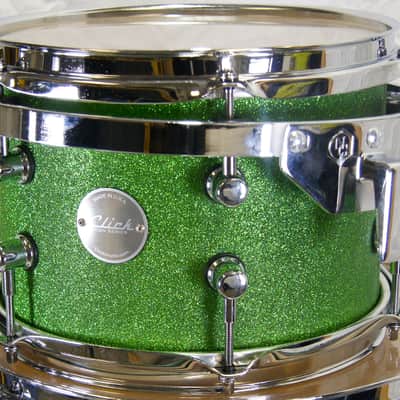 Click Icon 4pc Maple Drum Set Green Satin Sparkle Shell Pack 16 13 10 13 image 14
