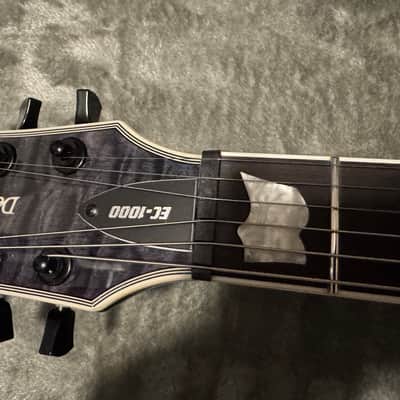 2023 ESP LTD EC-1000 Deluxe Piezo See Thru Black w/Macassar Ebony fretboard, ESP case. image 5