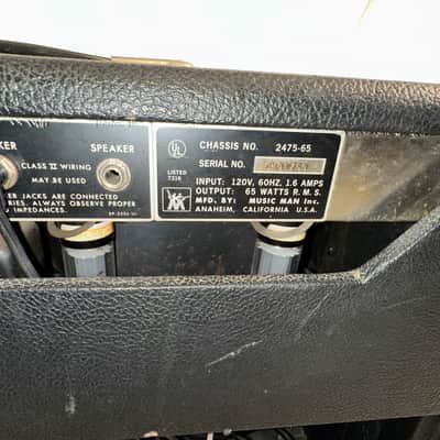 1977 Music Man 212 Sixty-Five Combo Amp – Leo Fender Era – EL34 Powered image 13