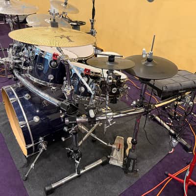 DW Performance Series - Roland Module - Zildjian Cymbal - Gibraltar Rack - Complete Set - Indigo Glass image 2