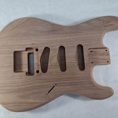 Unfinished Walnut SSS guitar body - for Fender Strat Stratocaster neck Floyd Rose J1991 image 1