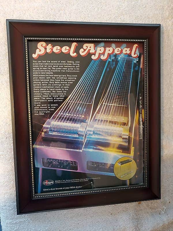 1973 MSA Pedal Steel Color Promotional Ad Framed Original image 1
