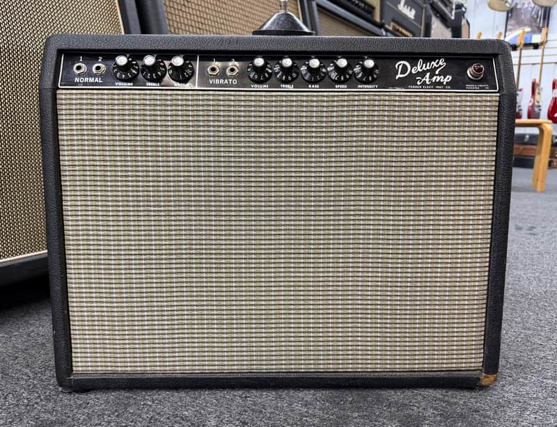 Fender Deluxe 2-Channel 20-Watt 1x12" Guitar Combo 1963 - Black Panel Face image 1
