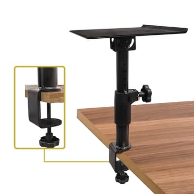 STSD-DCM-PAIR | 2-Pack Desktop Clamp-On Studio Monitor Speaker Stands with Horizontal/Vertical Speaker Orientation image 2