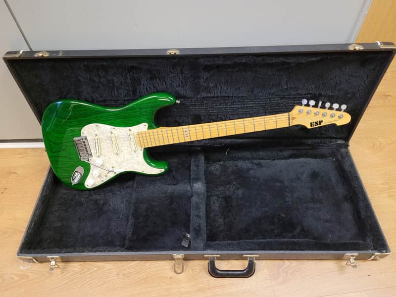 ESP Vintage Plus ~1995 See-Thru Green Ash Body Electric Guitar