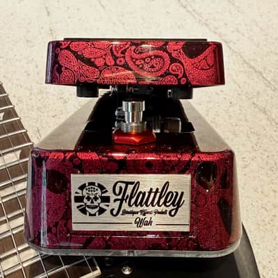 Flattley Wah Pedal 10th Anniversary Edition - Red Paisley Skulls image 5