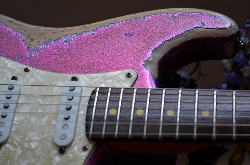 Fender American Stratocaster Magenta Sparkle Heavy Relic Custom Shop Texas Specials image 1