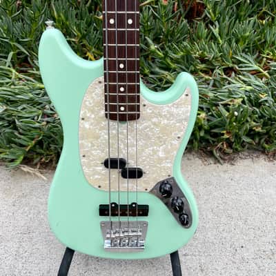 2020 Fender American Performer Mustang Bass Satin surf green image 6