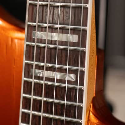 Novo Custom Shop Serus J Baritone Electric Guitar - Candy Apple Orange over 64 3-Tone Burst with Gig Bag image 8