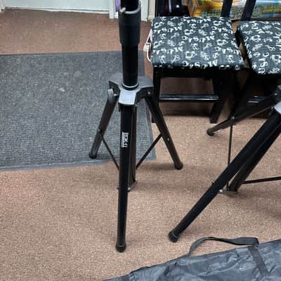 Used Set of 2 Tik-It Tripod Speaker Stands Stage Accessories w/ Gig Bag Case Local Pickup Item image 2