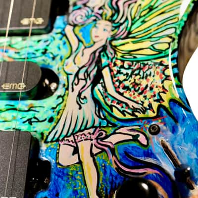 One Off BootLegger Guitar Absinthe Green Fairy 2025 - Custom Art California Build image 11