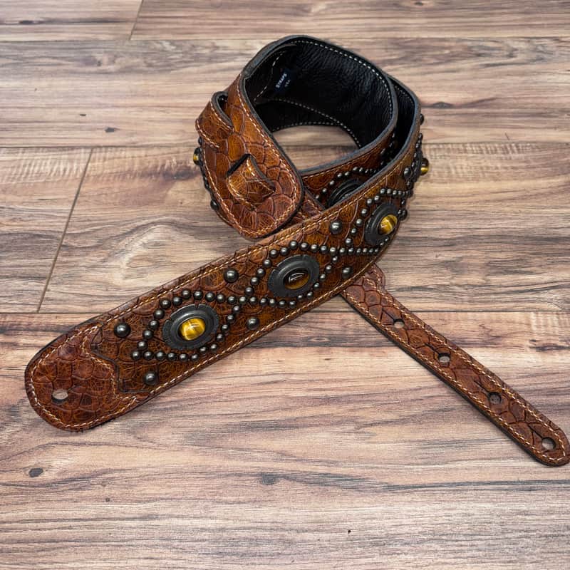 Carlino Orianthi Tiger Eye Tan Scale leather 2026 - Tan image 1