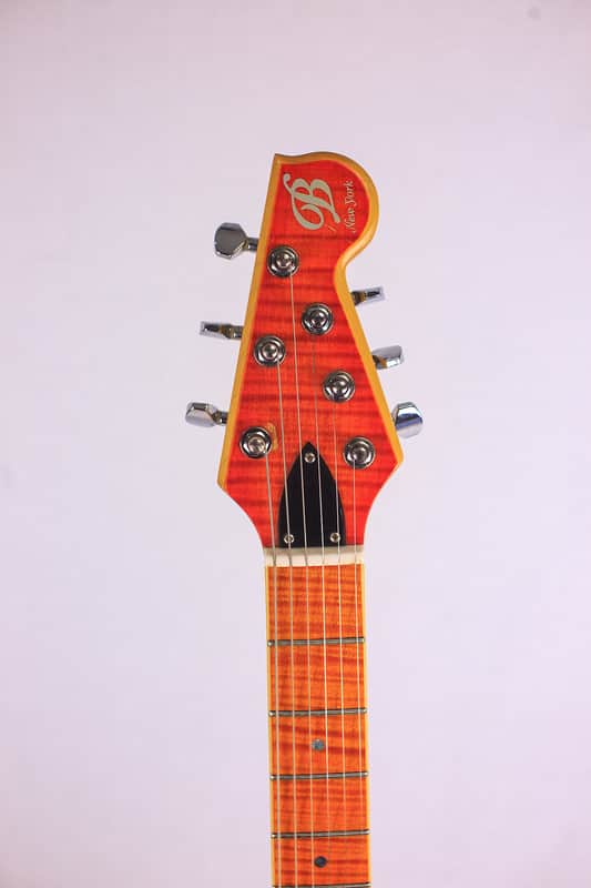 B New York Brownsville USA 101 Electric Guitar Flame Orange | Reverb