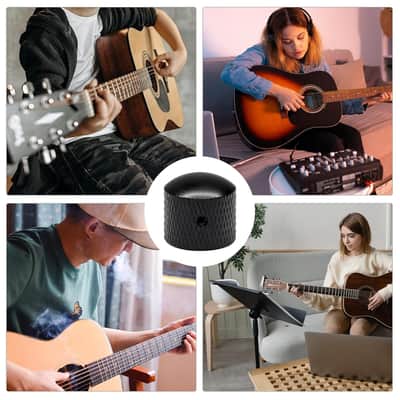 2 Pcs Guitar Black Dual Concentric Control Knobs Stacked Knobs With Allen Keys Screws For Electric Guitar Bass image 6