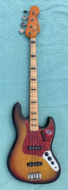 Fender Jazz Bass 1972 - Suburst - Maple Fingerboard with Black Blok image 1