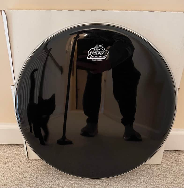 NOS Ludwig 16” Rockers Smooth Black drumhead image 1