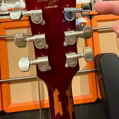 Immagine Vintage Guitars V100 ICON  Electric Guitar ~ Distressed - LEMON DROP “SUPER FLAME MAPLE TOP” Free Case Incl. - 24