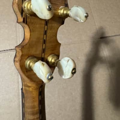 Vintage La Scala Grande Tenor Banjo w/ Original Case Ornate Inlays image 17