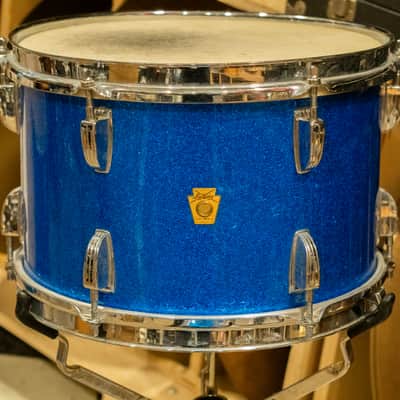 Ludwig 12/15/18" Mixed Era Drum Set - 1960s Blue Sparkle image 16