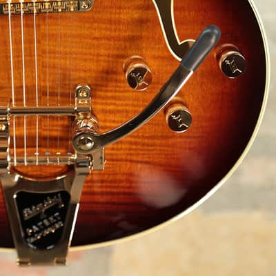 GRETSCH Broadkaster LX Figured Center Block - w/Bigsby, Gold Hardware & Ebony - Havana Burst image 5