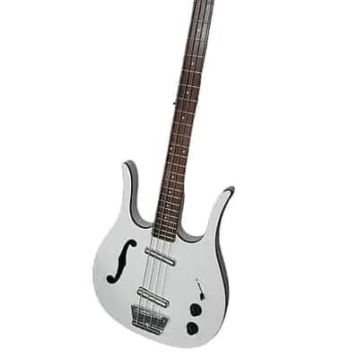 Danelectro D58LHB-WHT 1958 Longhorn Body with F-Hole Short Scale Neck 4-String Electric Bass Guitar image 2