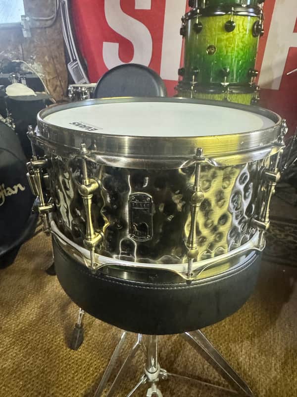 Mapex Black Panther Sledgehammer 14x6.5" Brass Snare Drum with Brass Hardware 2010s - Hammered Antique Brass image 1