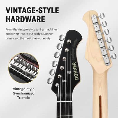 Designer Series Electric Guitar Stratocaster Style Kit with Bag, Cable, Strap Full Kit Bundle image 3