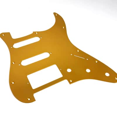 Brio Metal Anodized Aluminum Strat HSS Pickguard Scratch Plate Fits USA/Mexico Stratocaster - Gold image 3