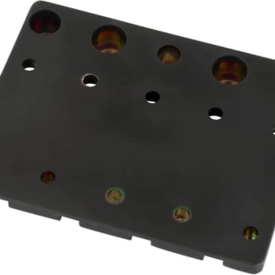 Genuine Fender BLACK HIMASS Block Logo High-Mass Bass Bridge w/Brass Saddles image 2
