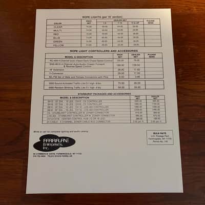 Farralane Lighting and Audio Catalog, Flyers and Pricing, 1983 image 8