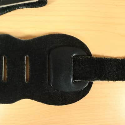 Vintage 90s Bass Guitar Nylon Guitar Strap Black w/ Leather tabs image 9