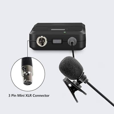 Microphone with Mini XLR Jack, Hand-Free Clip-on Lapel Mic Compatible with Wireless Mic System UHF bodypacks Voice Amplifier image 2