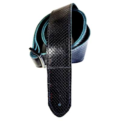 Premium Black Patent Leather Guitar Strap-Snake Skin Pattern Leather Guitar Strap -100% Leather Guitar Strap-Acoustic, Electric Bass Guitars image 5
