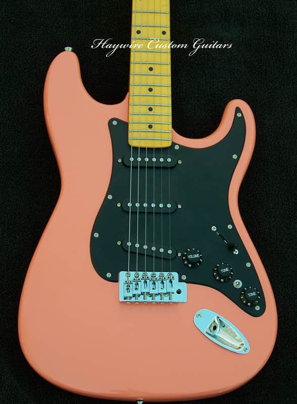 Beautiful Tahitian Coral Strat Classic+ Working Bridge Tone+7 Sound Switching + Treble Bleed + Matched Set of SRV Pickups +All Maple Neck +Very Low Action with Leveled, Crowned and Polished Frets+ Full Setup+'59 Roundback Neck Profile image 1