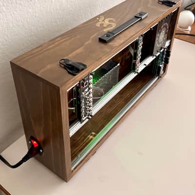 6Ux104HP Portable Eurorack Case Powered Dark Walnut Module and Cables image 4