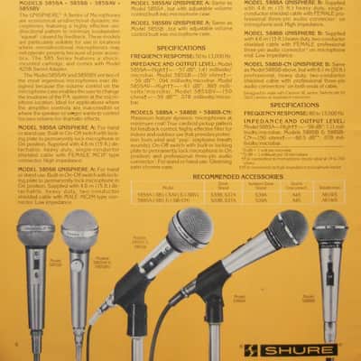 Vintage 1970's Shure PE-585 dynamic cardioid microphone Satin Chrome w mic clip image 2