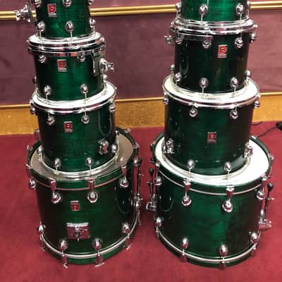 Premier Genista 1990's 9 pc drum kit Green Stain (Terraverdi Green) image 1