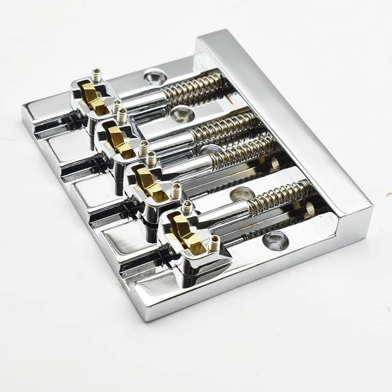 Gold Vintage 4 String Bass Bridge, Brass Saddles image 1