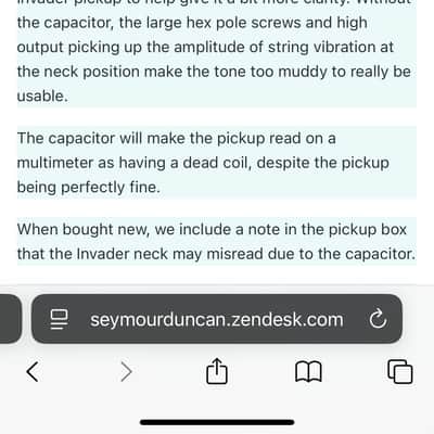 2019 Seymour Duncan Invader SH-8N Invader Neck Humbucker Pickup image 5