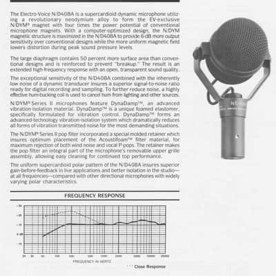 Electro-Voice N/D408A Supercardioid Dynamic Instrument Microphone Great EV Mic XLNT Cond ND 408 A image 5