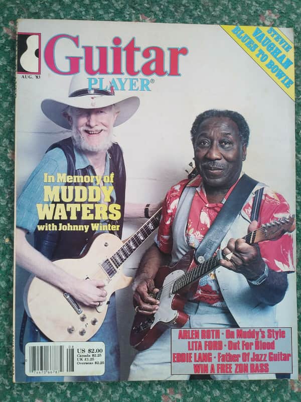 Guitar Player Johnny Winter Muddy Waters Magazine Aug 1983 image 1