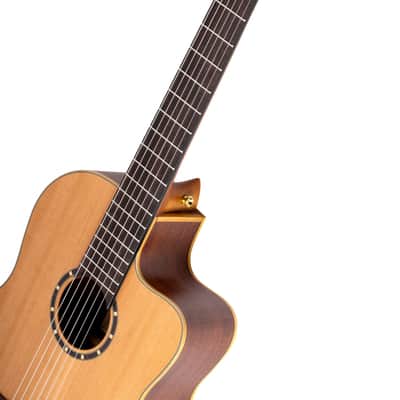 Ortega RCE131 Family Series Pro Solid Cedar Top Mahogany Neck Cutaway Nylon 6-String Classical Acoustic-Electric Guitar w/Gig Bag image 7